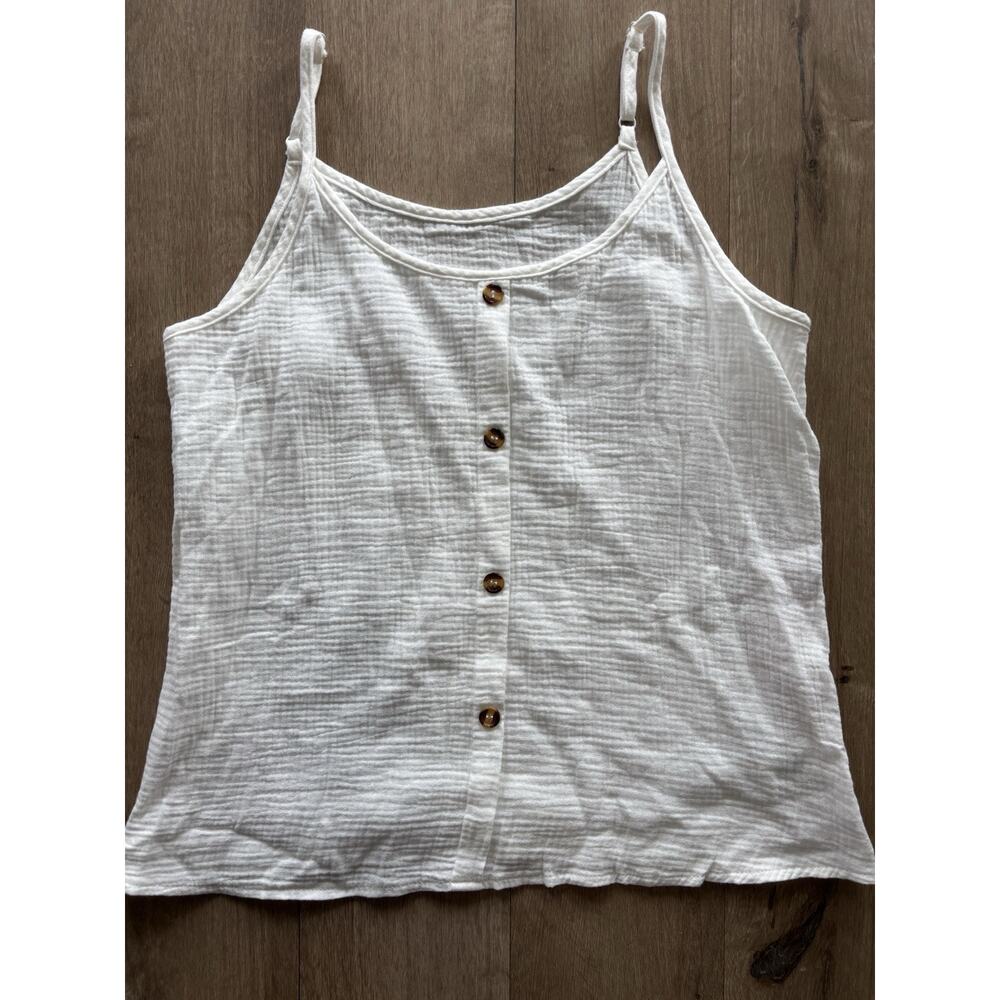 NWT Emery Rose White Muslin Cami Tank Size Large, Prairie Style Tank